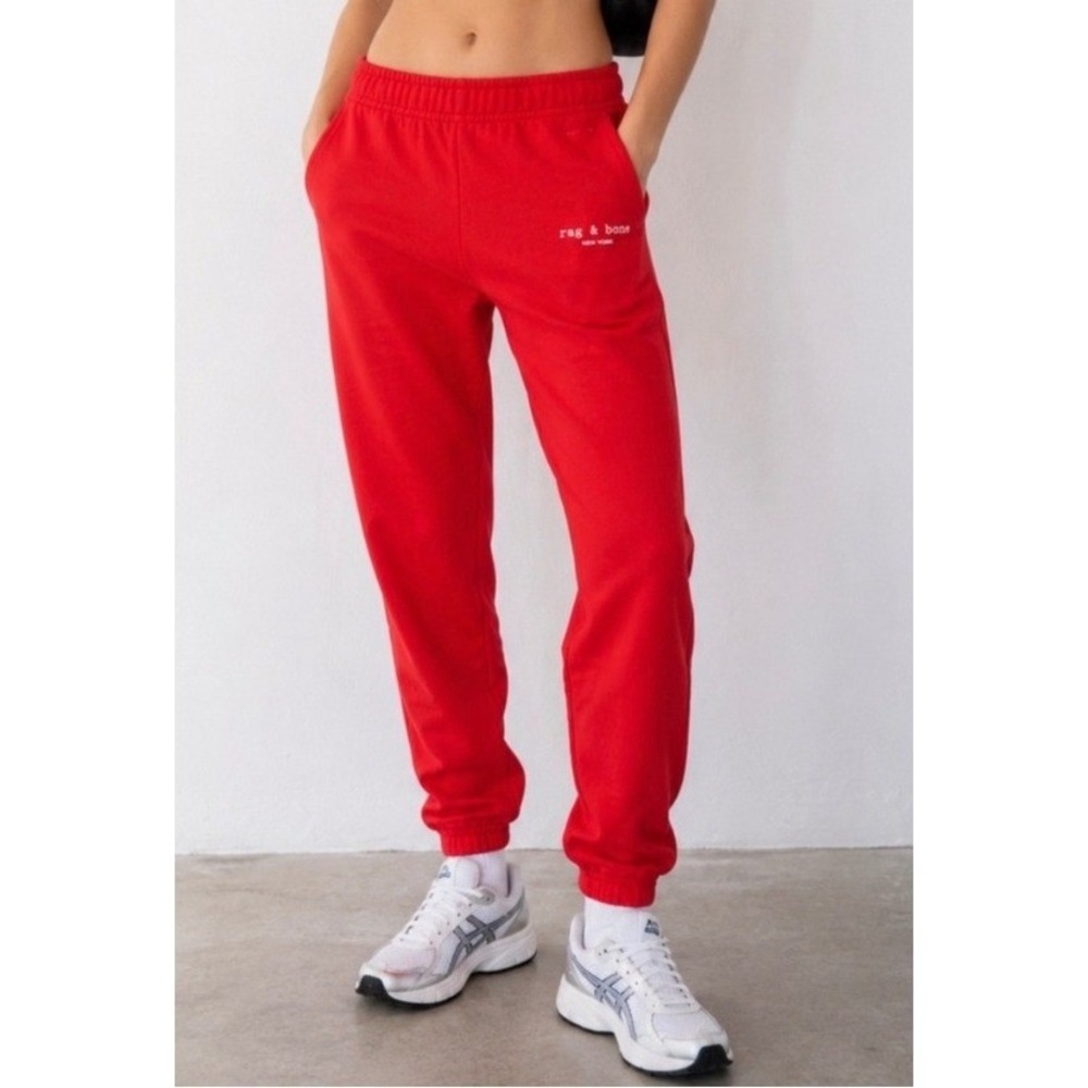 Rag & Bone City Terry Jogger Sweatpants Red Women Small W0W214619